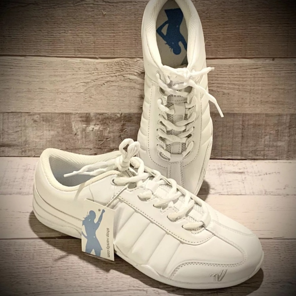 Varsity Cheerleader White Leather Cheer Shoes Sz 8